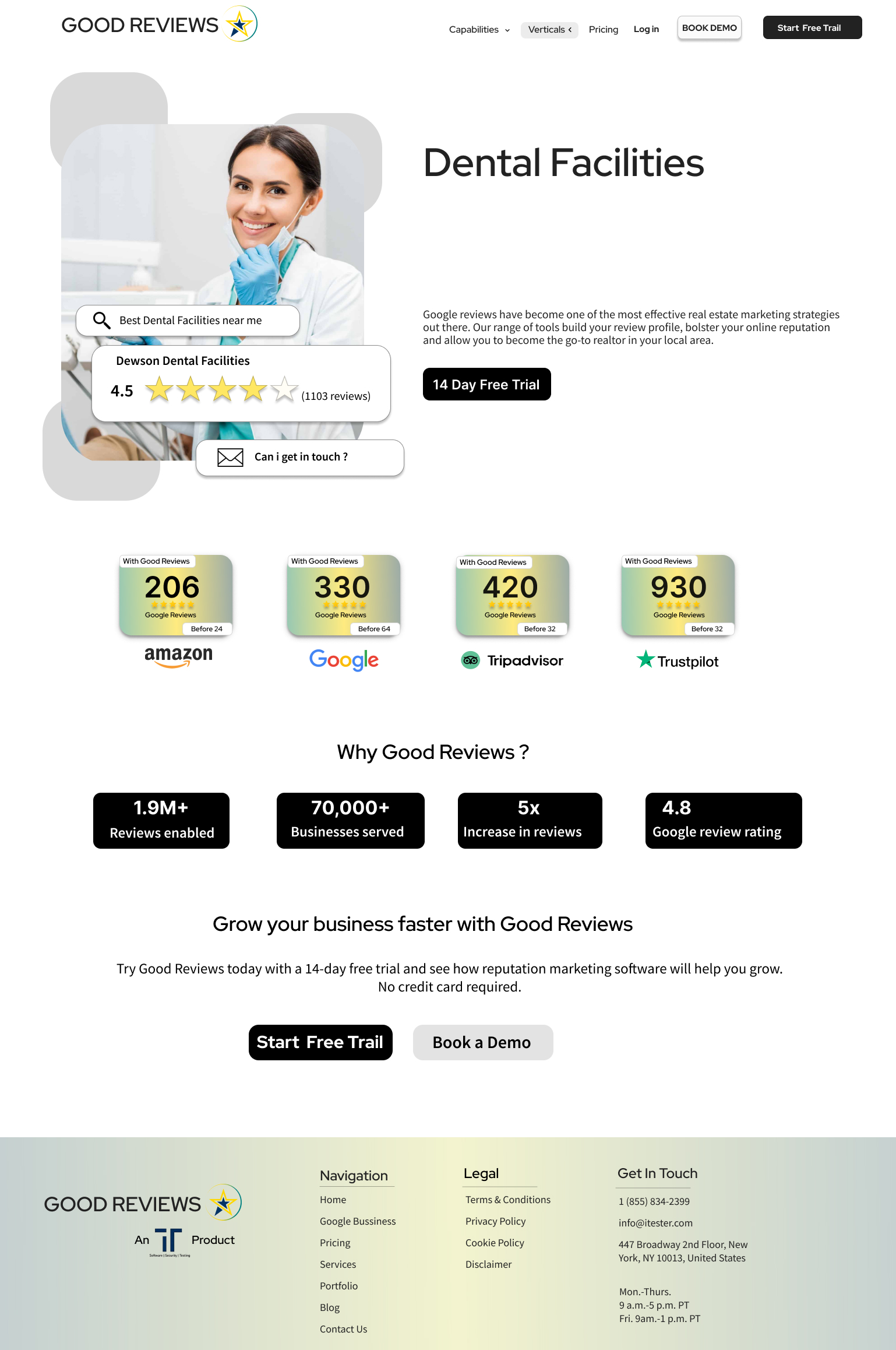 Dental Facilities industry landing page